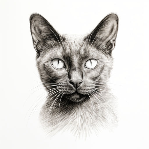 Burmese cat sketch
