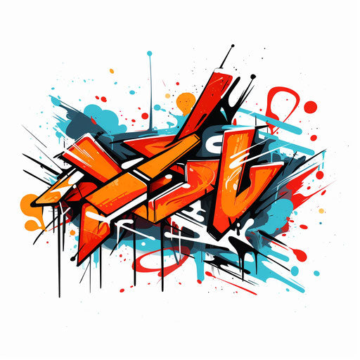 Graffiti in Minimalist style on white background