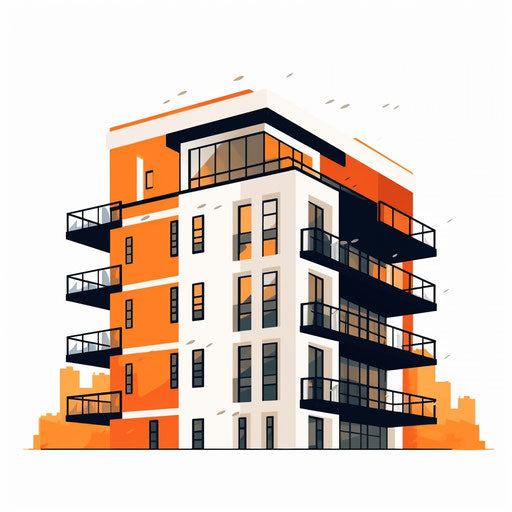 Minimalist apartment clipart, on a white background