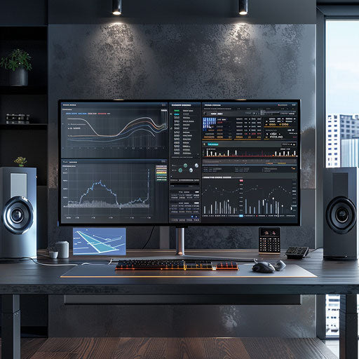 Futuristic AI-powered financial analysis