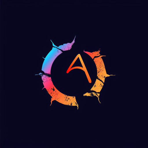 Bold logo with crack, name placeholder