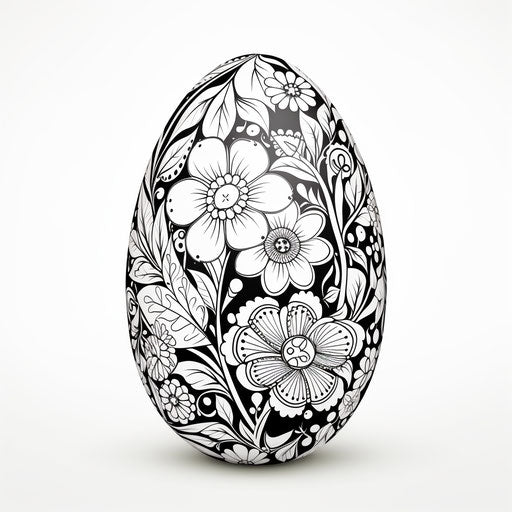Floral Easter Egg, harmonious coloration, mosaic-like