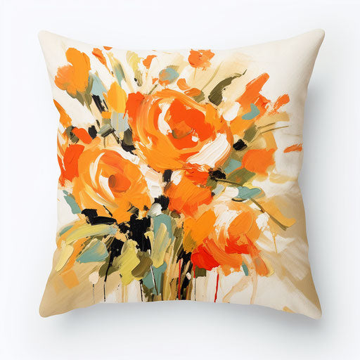 Illustration of pillow in the style of Oil painting, on white background