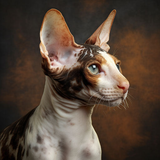 Cornish rex cat side view