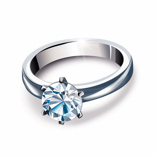 Diamond ring clipart in Minimalist style, on white background