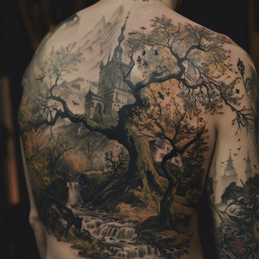 Natural tattoos with a touch of dark fantasy