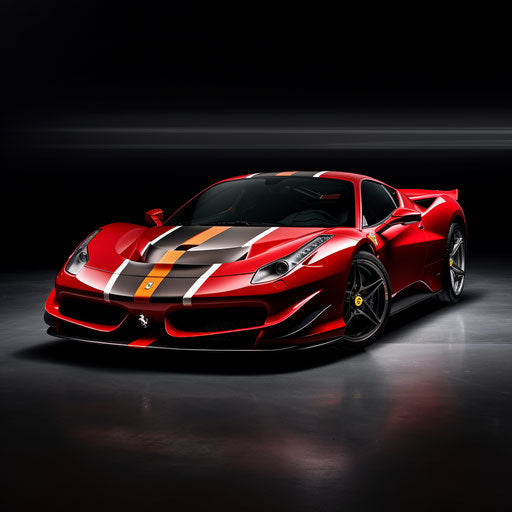 Classic racing stripes for the Ferrari GT