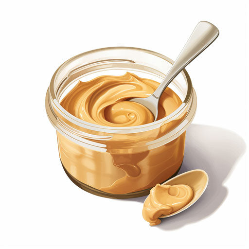 Peanut butter illustration in the style of Oil painting on white background