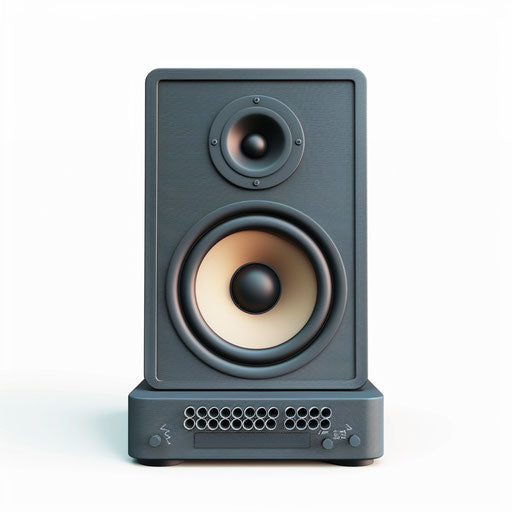 Realistic speaker clipart on flat white background