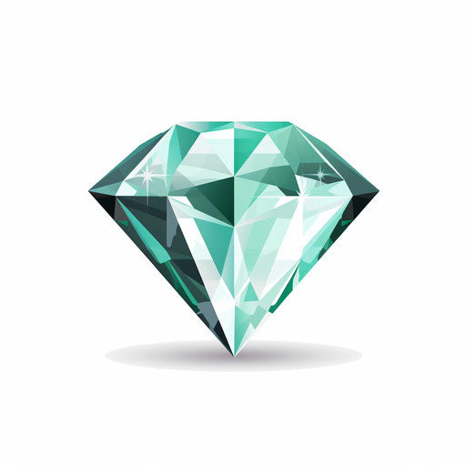 Minimalist style diamond clipart on white background