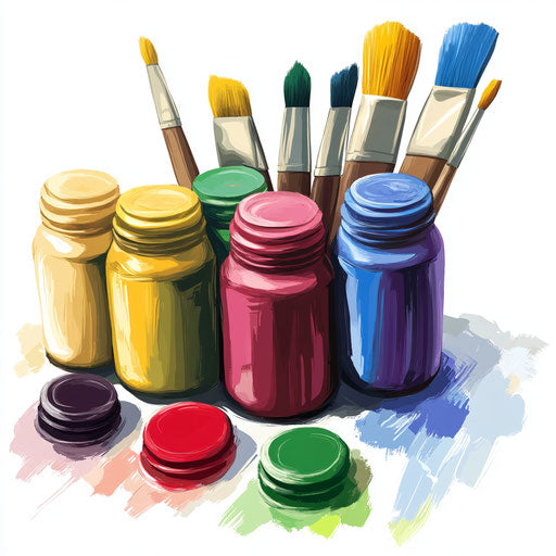 Realistic oil paints, high resolution, isolated