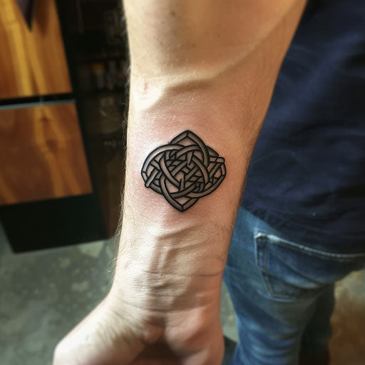 Celtic knot wrist tattoo in David Palumbo style