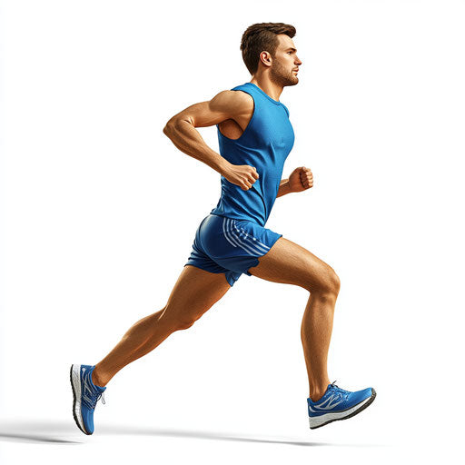 3D running in photorealistic style on flat white background