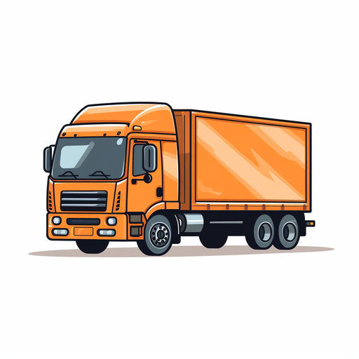 Truck clipart in Minimalist style, on white background