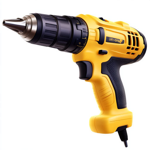 Realistic clipart of a corded drill
