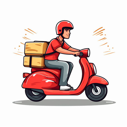 Minimalist delivery illustration on white background