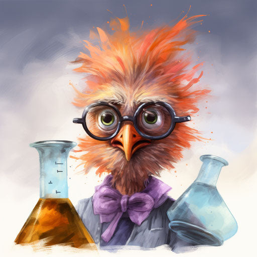 Illustration of beaker in the style of oil painting, on white background