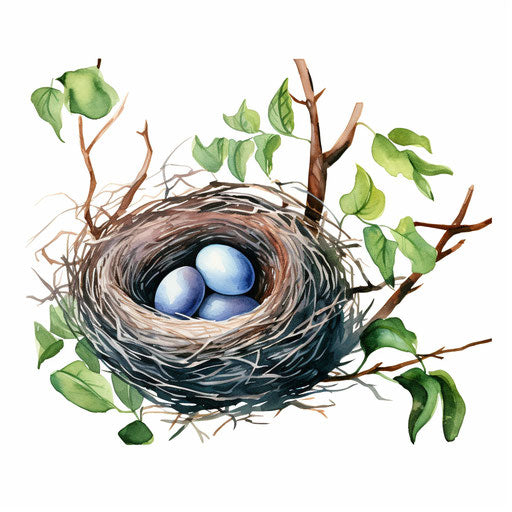 Nest clipart in the style of Oil painting