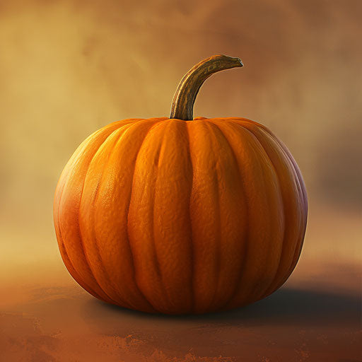 Photo-realistic style pumpkin clipart with flat blue background