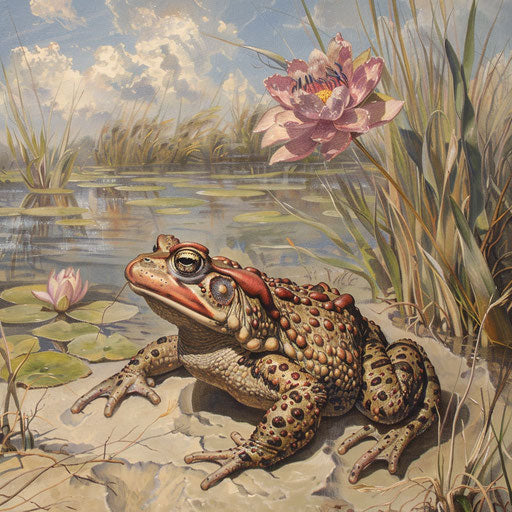 Western leopard toad on sandy river bank