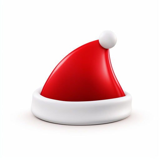 Christmas hat drawing in minimalist style, on white backdrop