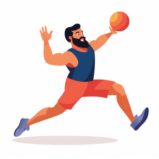 Minimalist dodgeball clipart, on a white background