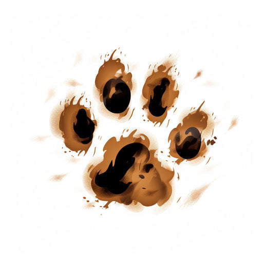 Cat paw illustration in the style of Chiaroscuro Art, on white background