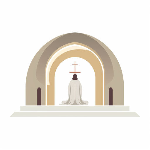 Religious minimalist clip art on white background