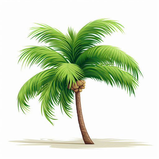 Minimalist style palm clipart, on white background