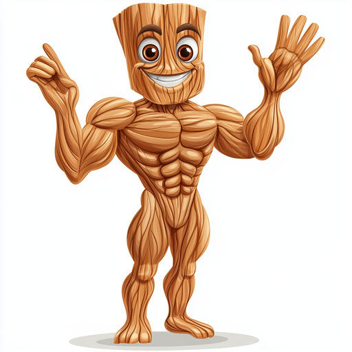 Editable Wood Caricature Clipart for Custom Designs