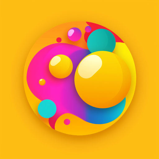 Playful app logo with bright colors and fun shapes