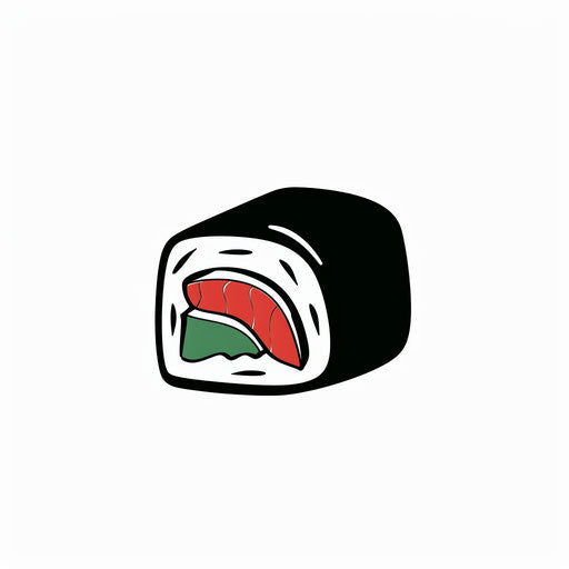 Simple vector icon of a piece of sushi