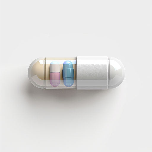 Realistic medication clipart on flat white background