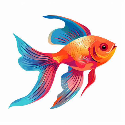Minimalist style fish clipart, on white background