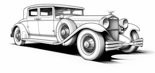 Children's coloring car: gritty Hollywood glamour style