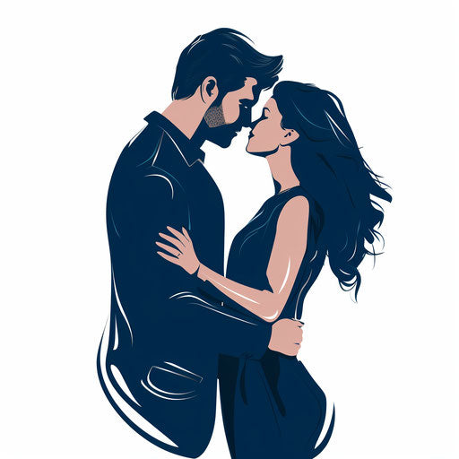 Couple vector png in Minimalist style, on white background