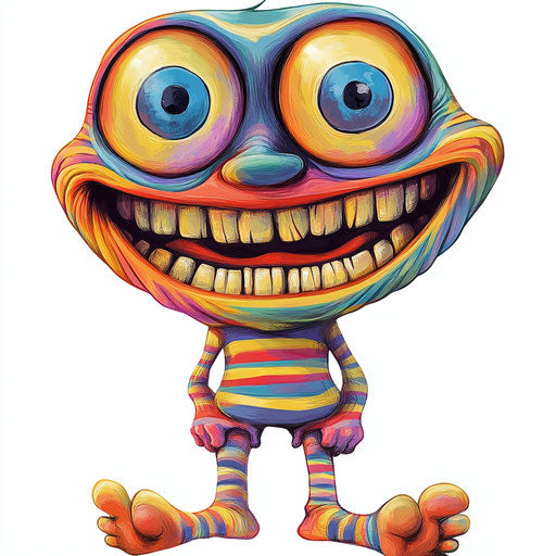 Humorous caricature of a bahay clipart with exaggerated human characteristics