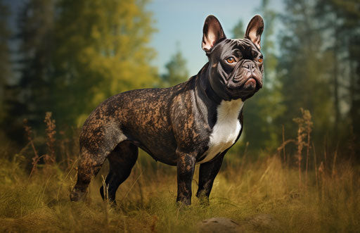 French bulldog in the grass, bold and dynamic