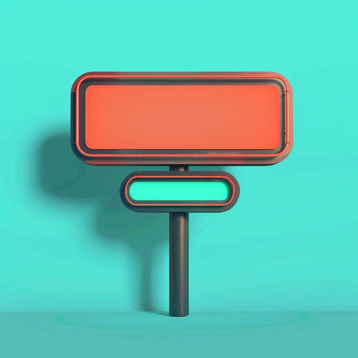 Realistic sign illustration on flat turquoise background