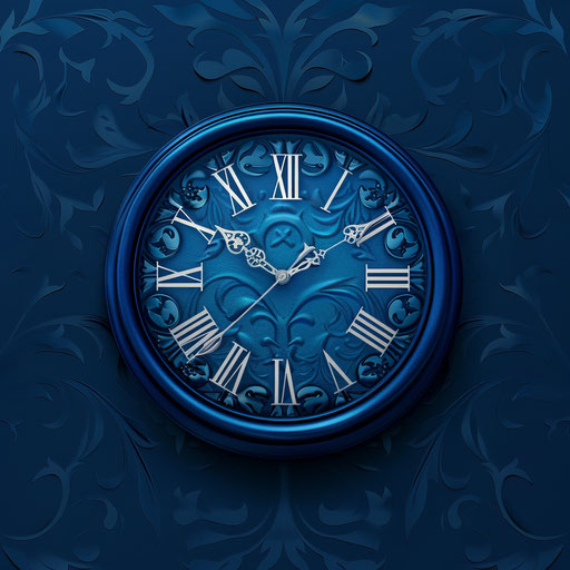 Realistic timer clipart on flat indigo background