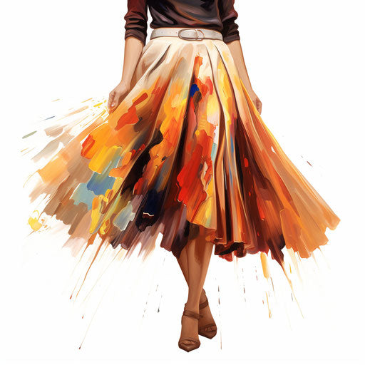 Skirt artwork with an Oil painting style