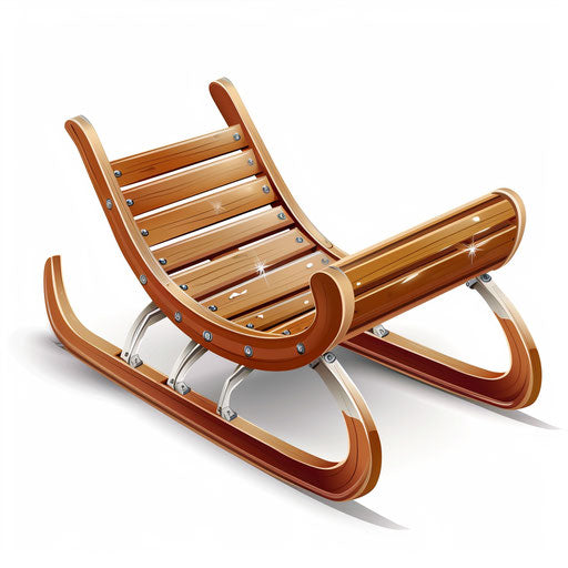 Sled clipart in a photo realistic style on white background