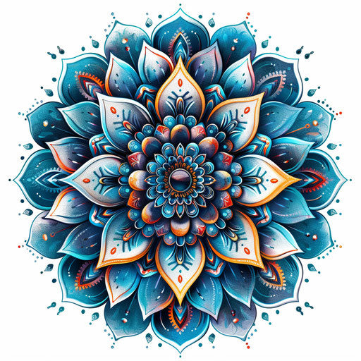 Aesthetic clipart with intricate patterns and vivid colors