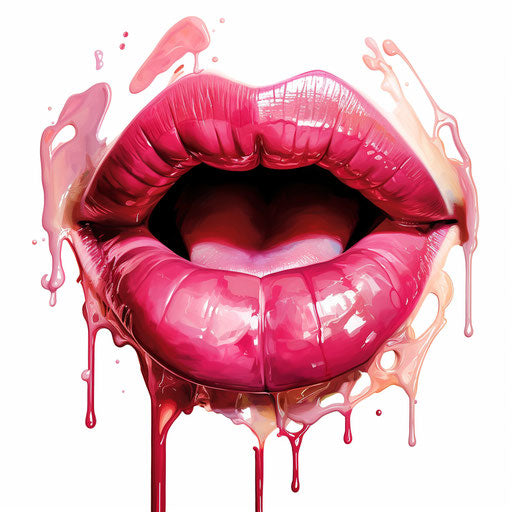 Tongue illustration in the style of oil painting, on white background