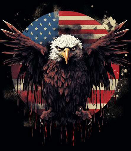 Eagle with American flag in its wings