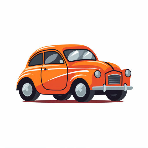 Minimalist style car on white background