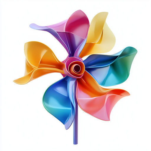 Realistic clipart of a Pinwheel, high-resolution, isolated