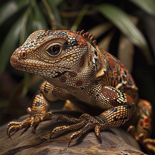 Lizard with intricate patterns in the style of Will Burrard-Lucas