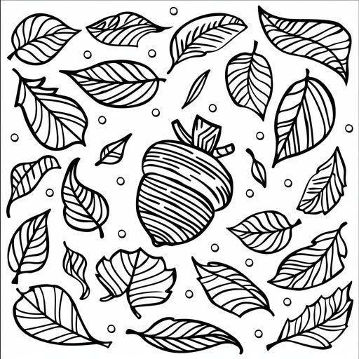 Autumn leaves around an acorn outline