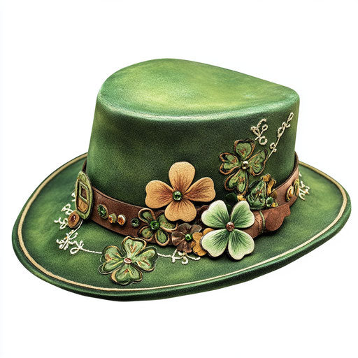 St. Patrick's Day hat, clipart on white background